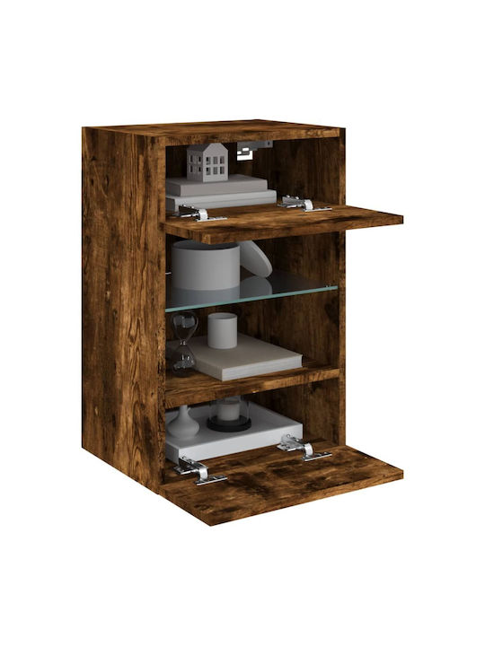Cabinet Wall with LED Smoky Oak 40x30x60.5cm