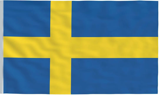 Flag of Sweden Polyester with a stake 5.55 m. made of Aluminum