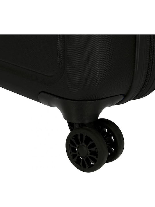 Roll Road Cabin Travel Suitcase Hard Black with 4 Wheels Height 55cm