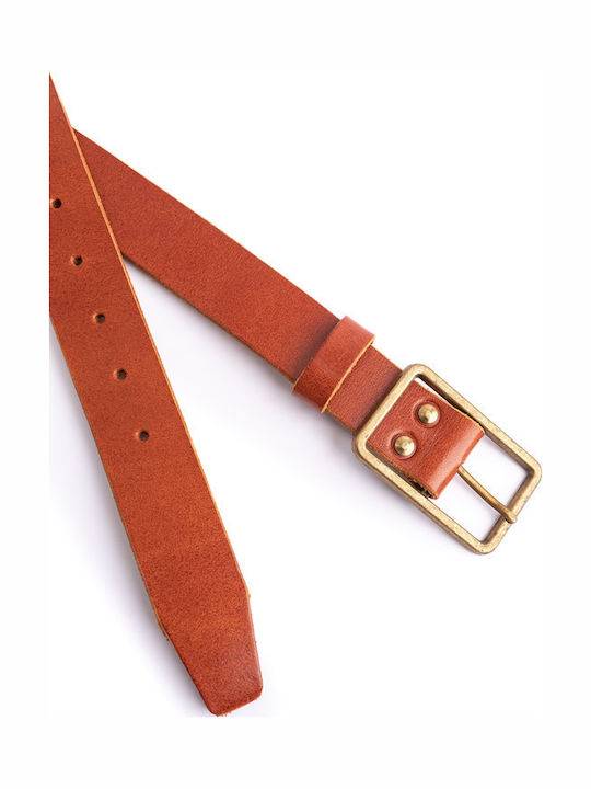 Breit Herren Gürtel Leder Braun