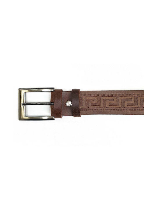 Kouros Men's Leather Belt Brown