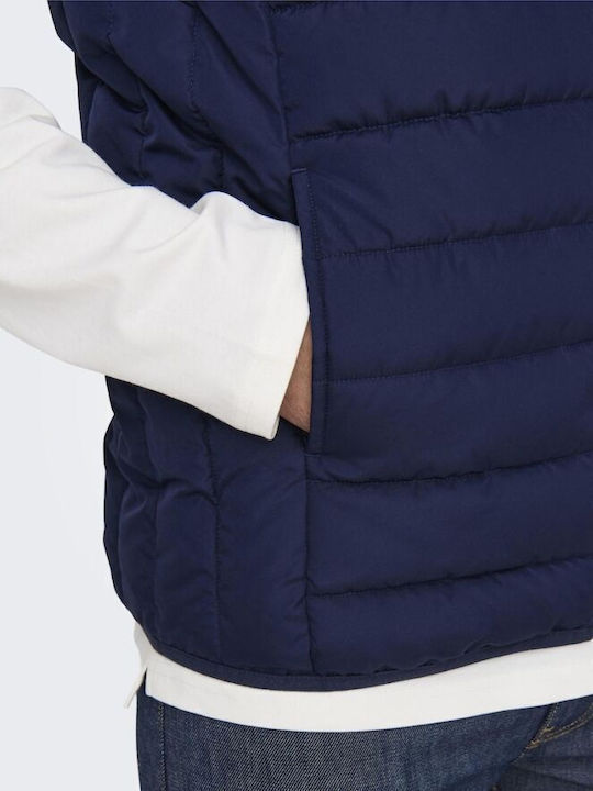 Only & Sons Αμάνικο Ανδρικό Μπουφάν Puffer Navy Μπλε