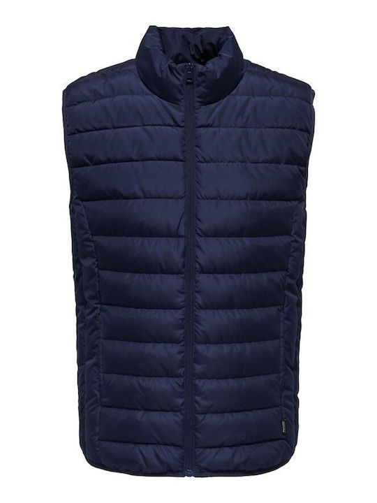 Αμάνικο Μπουφάν Puffer Navy Μπλε
