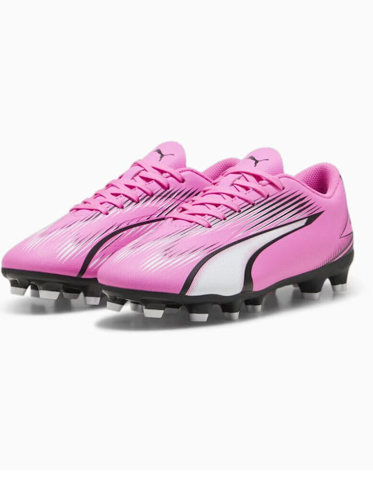 Puma Παιδικά Ποδοσφαιρικά Παπούτσια Ultra Play με Τάπες Ροζ