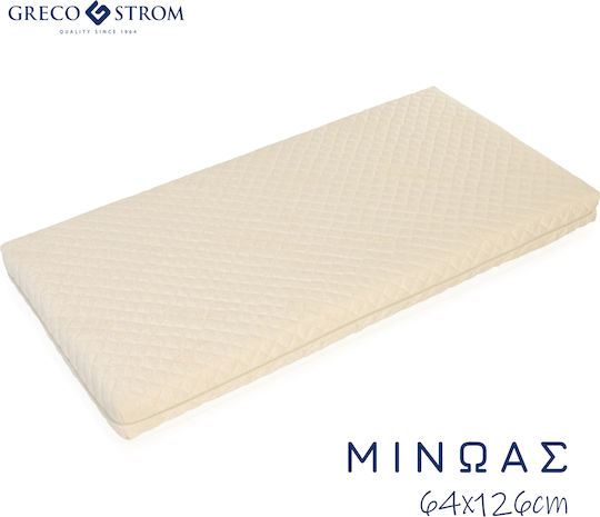 Greco Strom Ανατομικό Στρώμα Κούνιας Μίνωας με Latex 64cmx126cm