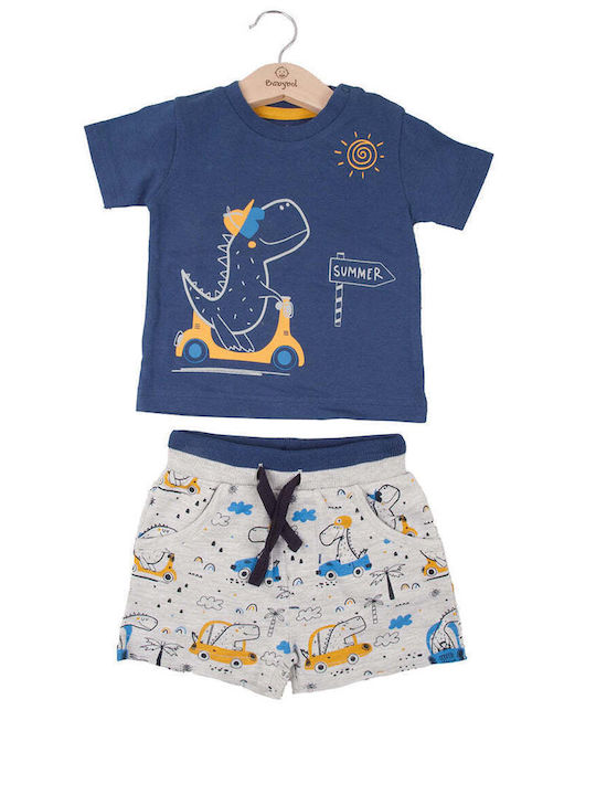 Babybol Kids Set with Pants Summer 2pcs Blue