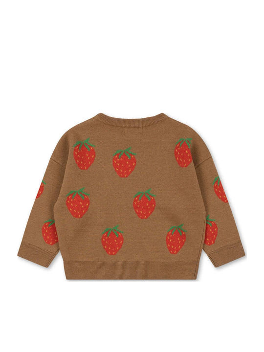Kinderpullover Langarm Strawberry Brown