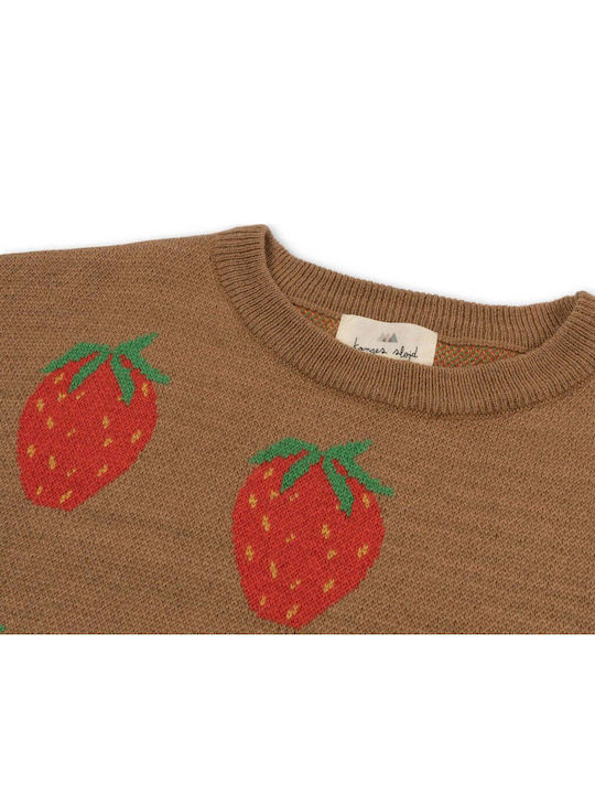 Kinderpullover Langarm Strawberry Brown