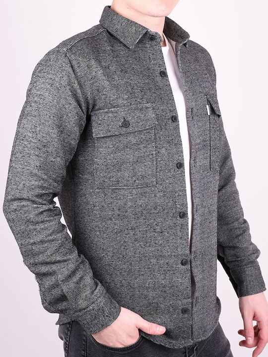 Long Sleeve Shirt in a Wide Fit Anthracite