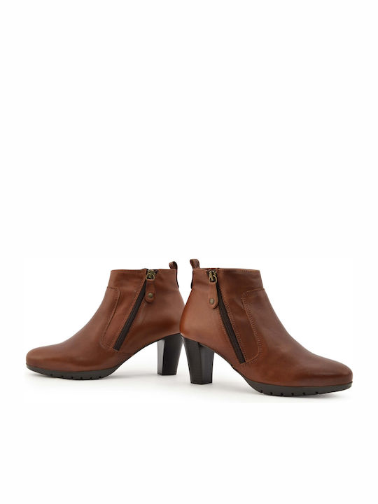 Leder Stiefeletten Damen Braun