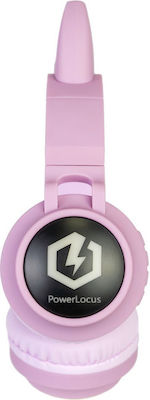 PowerLocus Buddy Wireless/Wired Over Ear Kids' Headphones with 15 hours of Operation Pink Ears