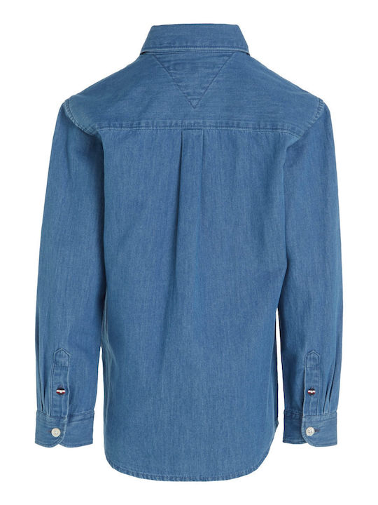 Παιδικό Πουκάμισο Μακρυμάνικο Τζιν Denim Mid Wash