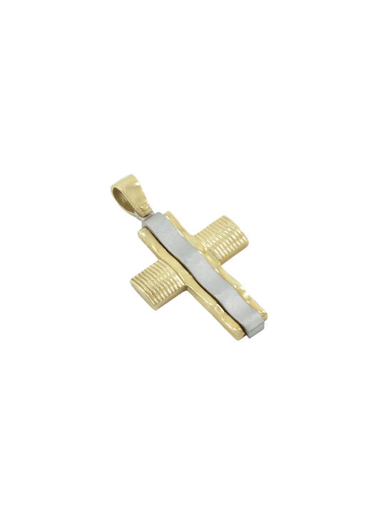 Gold Kreuz 14K Beidseitig