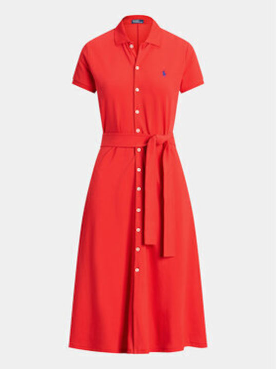 Ralph Lauren Midi Shirt Dress Dress Red