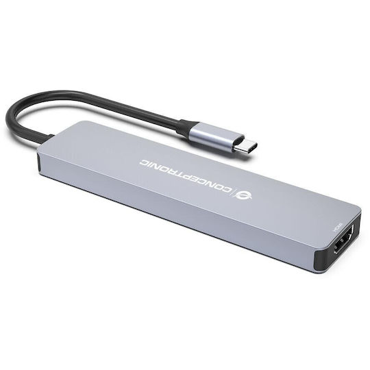 Conceptronic USB-C Docking Station με HDMI 4K PD Γκρι (DONN19G)