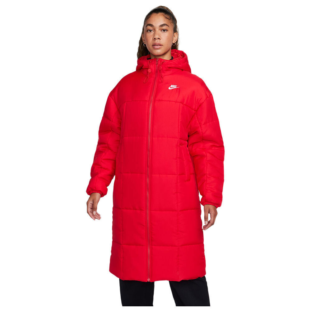 red nike puffer jacket women's