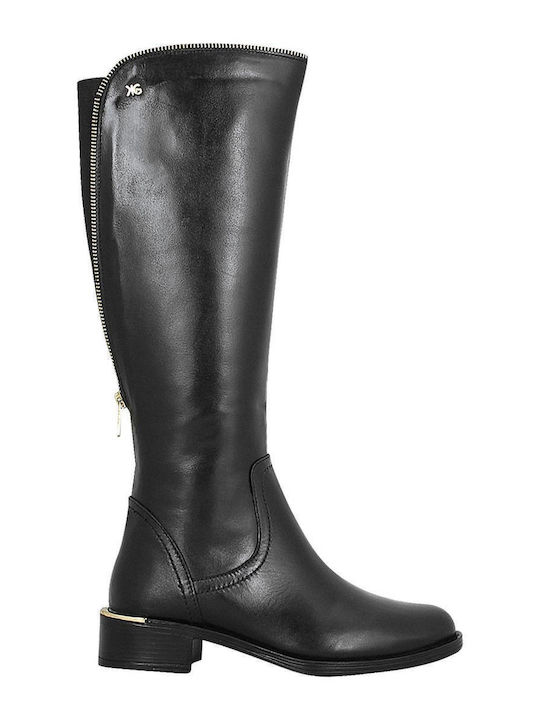 Gianna Kazakou Leather Women's Boots with Zipper Black