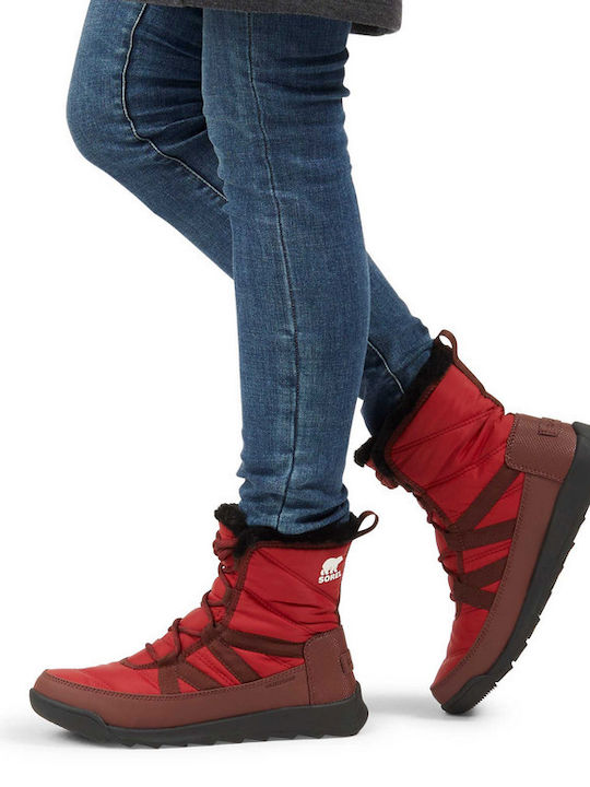 Sorel Synthetic Leather Snow Boots with Fur Whitney Ii Red