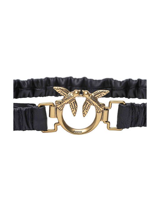 Pinko Ruffle H2 Wide Women's Belt Black