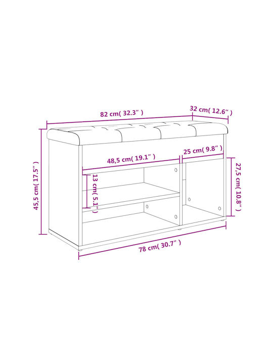 Entry Furniture with Shoe Rack & Bench Gray 82x32x45.5cm