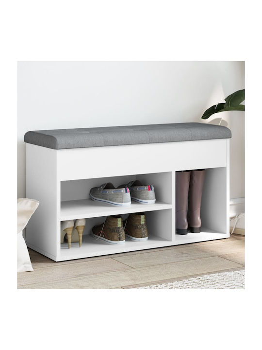 Entry Furniture with Shoe Rack & Bench White 82x32x45.5cm