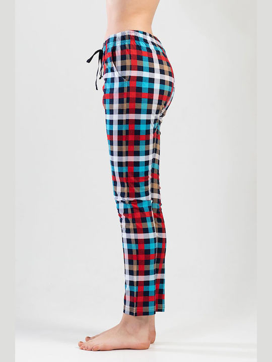 Vienetta Secret Winter Cotton Women's Pyjama Pants Colorful. Vienetta