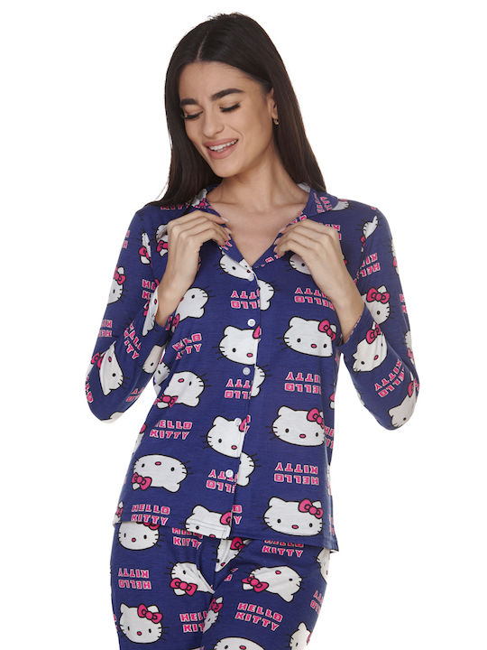 Comfort Set Winter Women's Pajamas Μπλε