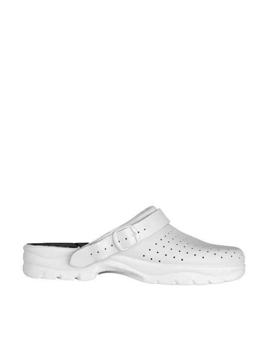 Goldenfit Leather Anatomic Clogs White