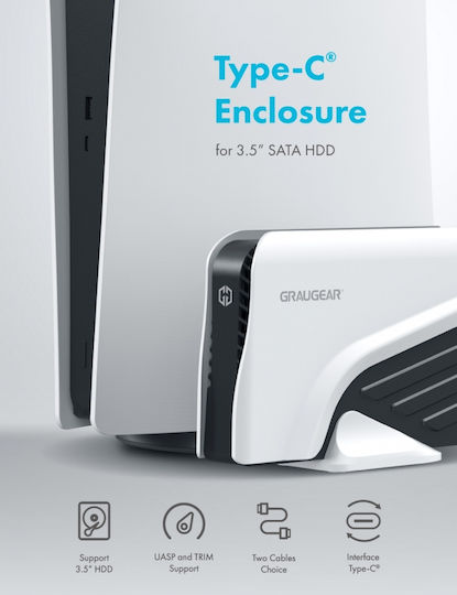 Graugear G-3501-A-10G USB-C Εξωτερικός HDD 4.1TB 2.5" Μαύρο