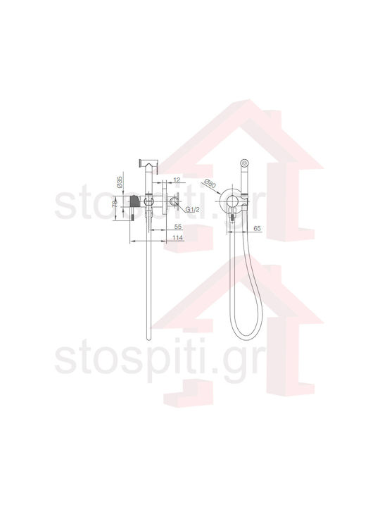 Imex Wandmontage Satz Bidet Gold