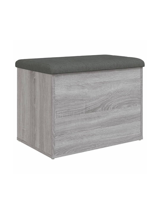 Stool For Living Room With Storage Space Wooden Grey 62x42x45cm