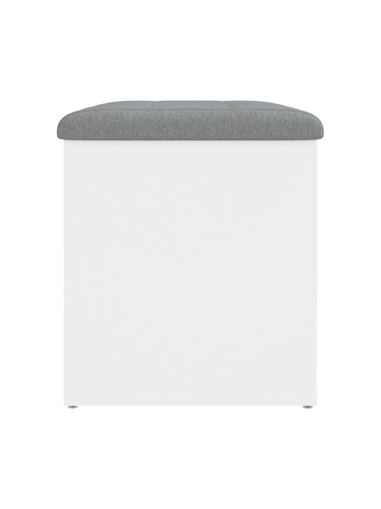 Stool For Living Room With Storage Space Wooden White 62x42x45cm