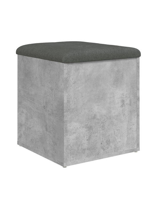 Stool For Living Room With Storage Space Wooden Gray 42x42x45cm