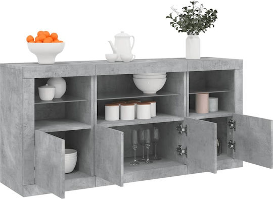 Μπουφές Ξύλινος Γκρι 142.5x37x67cm