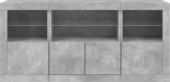 Μπουφές Ξύλινος Γκρι 142.5x37x67cm