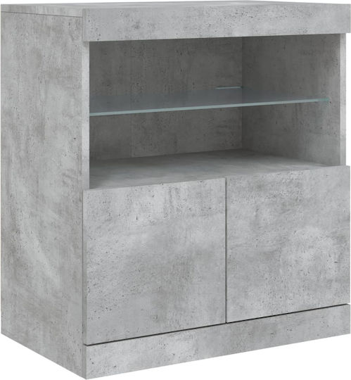 Μπουφές Ξύλινος Γκρι 142.5x37x67cm