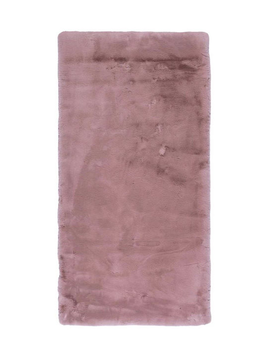 Persika Lapin Skin Rug Rectangular Furry Pink 07