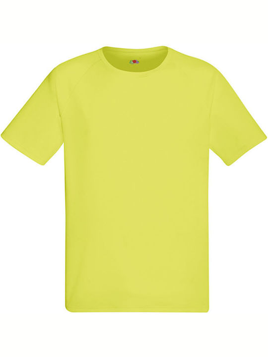 Fruit of the Loom Men's Short Sleeve Promotional T-Shirt Neon Yellow