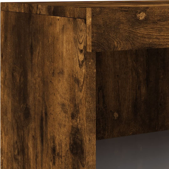 Bookcase with LED Smoky Oak 60.5x37x100cm