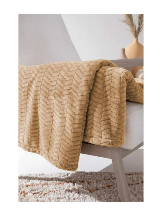 Linea Home Blanket Fleece Double 200x220cm Beige