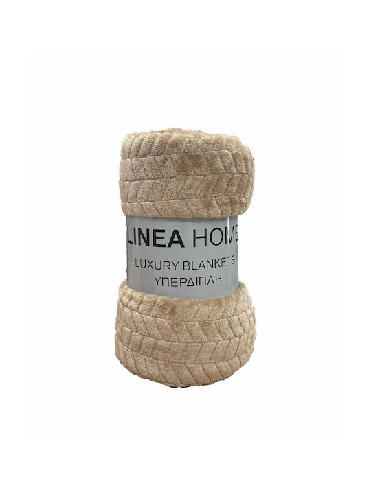 Linea Home Blanket Fleece Double 200x220cm. Beige