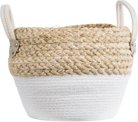 GloboStar Santorini Übertopf Rattan Beige 28x28x24εκ.