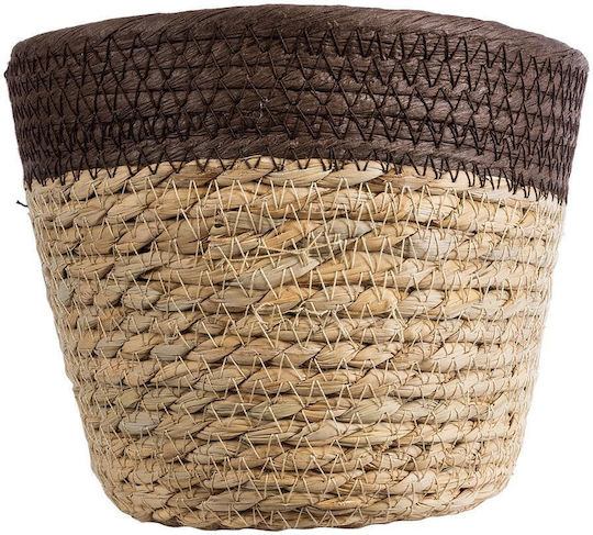 GloboStar Lefkada Planter Rattan Beige with Stand 18x18x15cm.