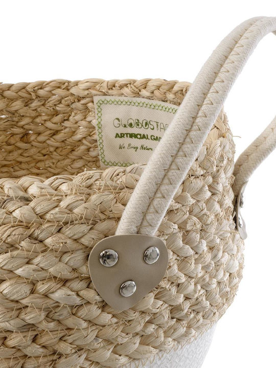 GloboStar Santorini Übertopf Rattan Beige 28x28x24εκ.