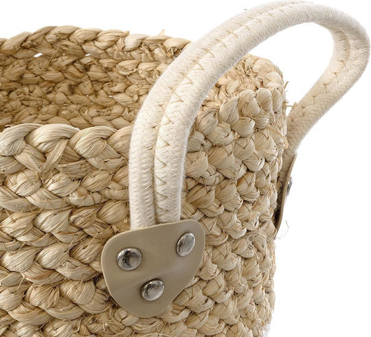 GloboStar Artificial Garden Nevada Planter Rattan Beige with Stand 23x23x23cm.