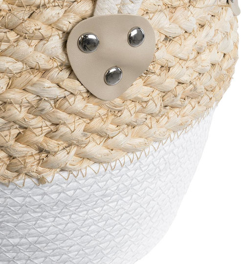 GloboStar Santorini Übertopf Rattan Beige 28x28x24εκ.