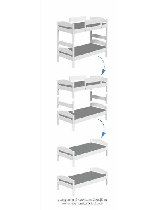 Loft Κουκέτα Μονή για Στρώμα 90x190cm