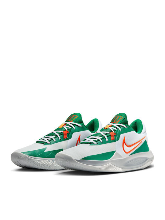 Precision 6 Low Basketball Shoes White / Safety Orange / Malachite / Sundial