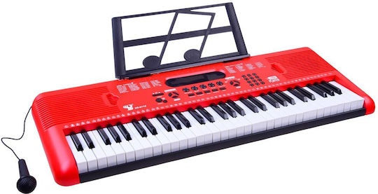 Jokomisiada Tastatur 61KL mit 61 Tasten mit Notenständer Rot
