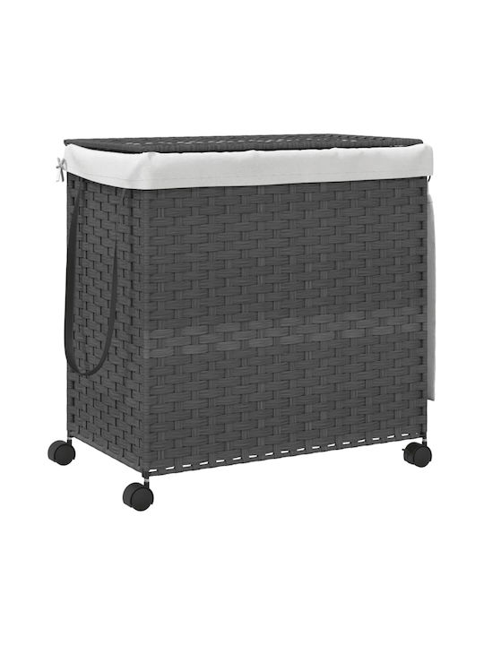 vidaXL Laundry Basket Fabric Folding with Cap 60x35x60.5cm Gray